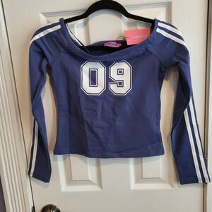 Edikted Navy Long Sleeve with White Print